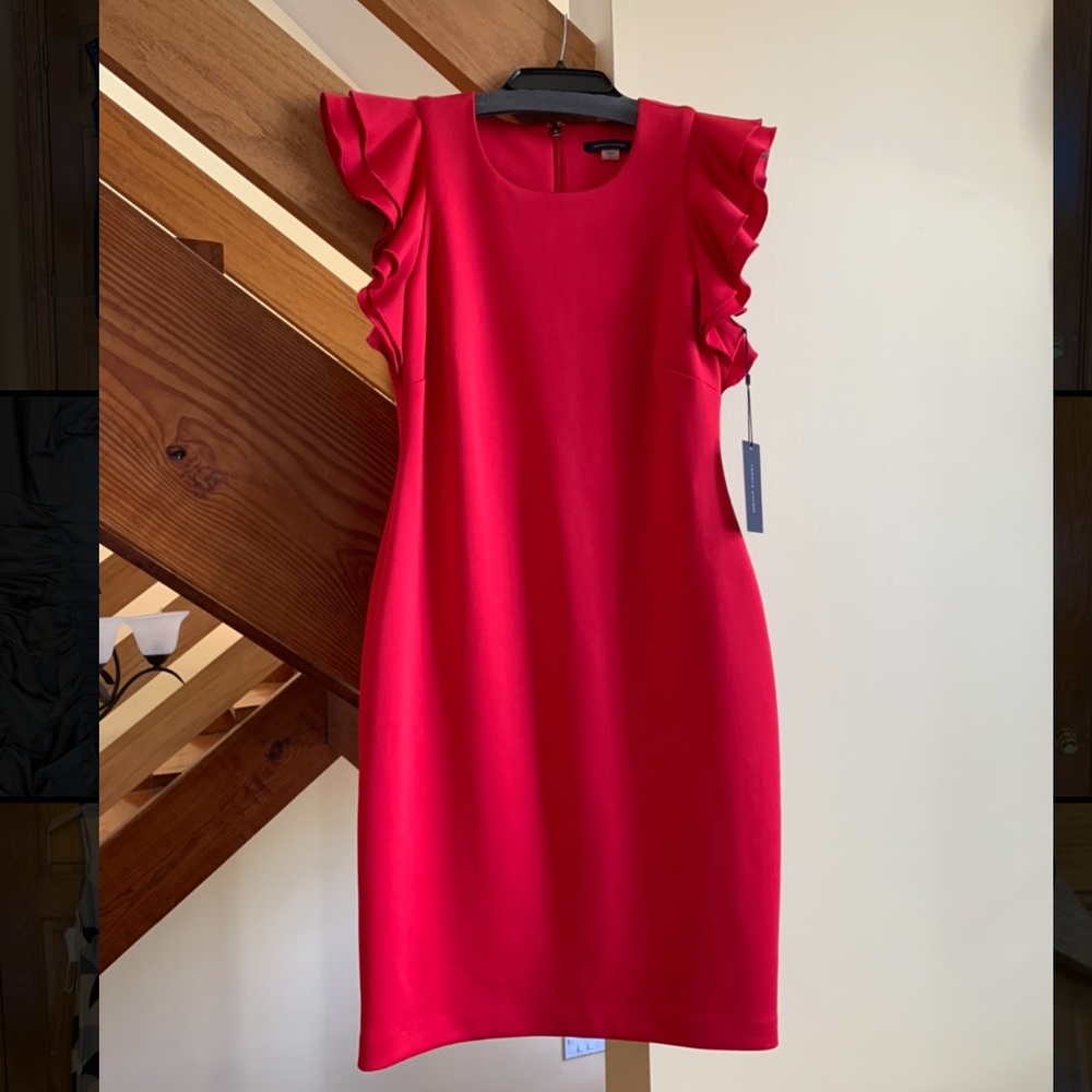 Sheath Dress with Flutter Sleeves